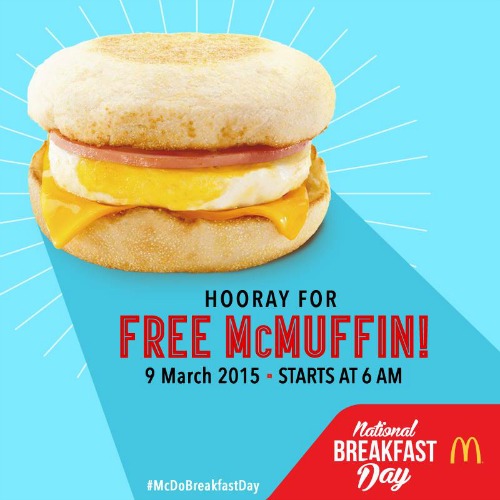 McDonalds National Breakfast Day March 9 Free McMuffin - Karen MNL