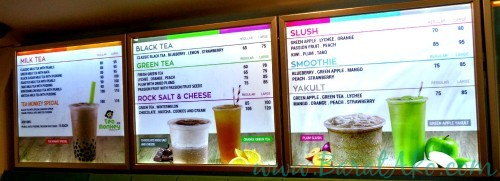 Tea Monkey Drinks Menu