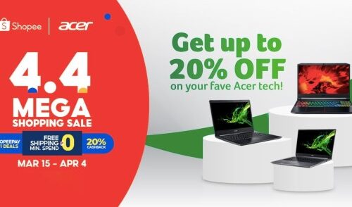 Acer Products at 20% OFF on Shopee 4.4 Mega Shopping Sale