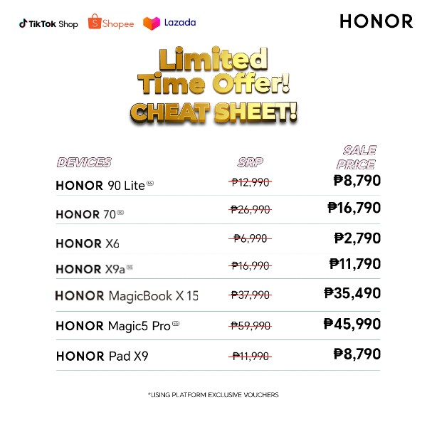 HONOR PayDay Sale: Get up to 80% off and 0% Installment